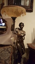 Large bronze stand lamp 8 feet tall