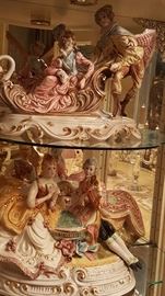 Capodimonte large porcelain figurines