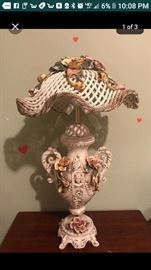 Capodimonte lamp with porcelain shade