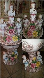 Capodimonte large decorative piece with lid that is 4 foot tall