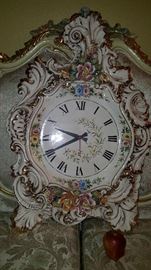 Capodimonte call clock. See the Apple next to the photo for size estimate