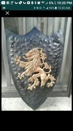 Coat of arms iron shield very large and heavy 42 in Long