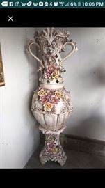 Seven-foot-tall Capodimonte large vase