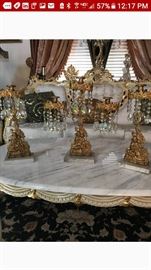 Italian furniture set 8 piece and decorative candle holders and decor