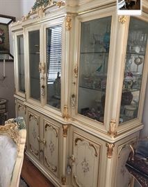Italian china cabinet in perfect condition. We also have a table and a living room set that matches this