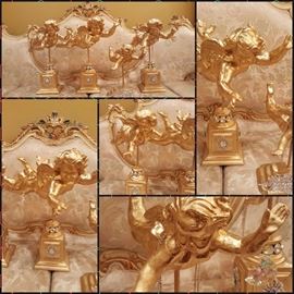 Flying cherubs with svorski Crystal and custom made one of a kind