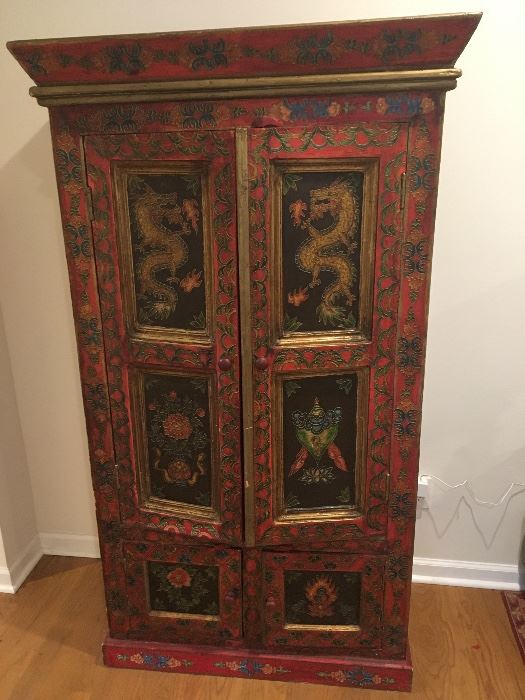 Hand painted Tibetan cabinet !
Beautifully painted and unique 
Was $600 now 
$300.00!