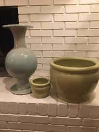 Ceramic vases ( new ) $25 large 
  $15 small