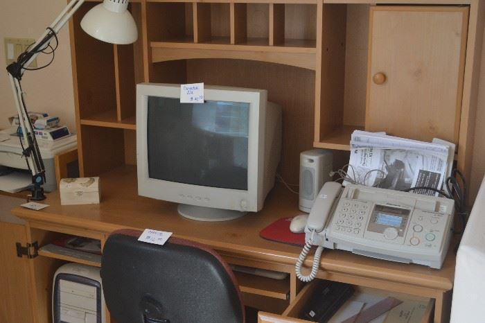Computer Hutch, Office chair and equipment
