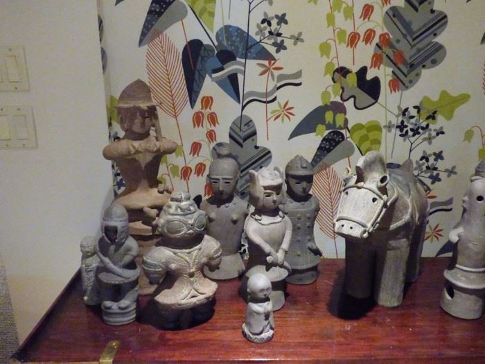 Japanese hallow clay figures