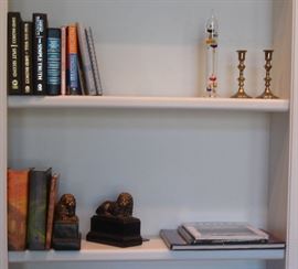 Lion bookends, Galileo thermometer