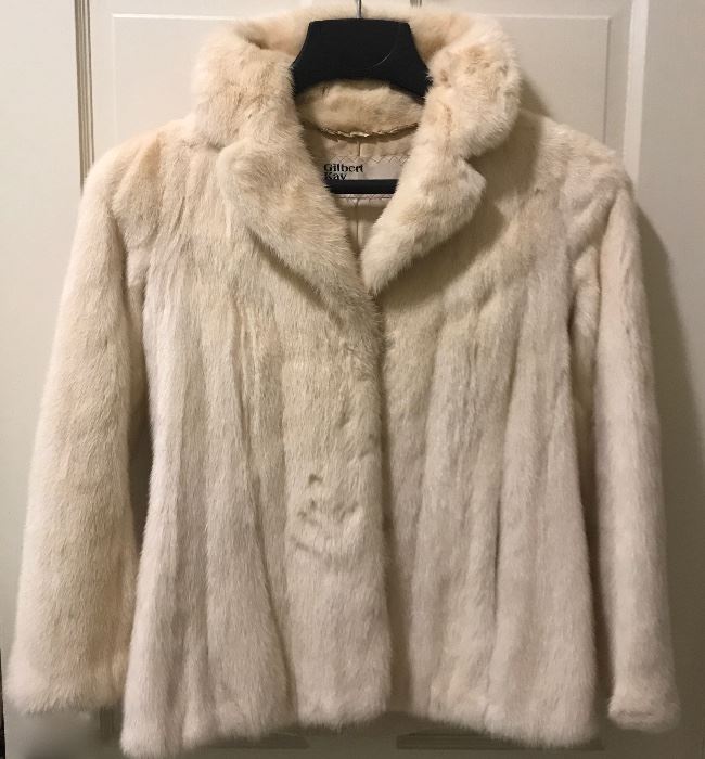 Emba white mink jacket, size small