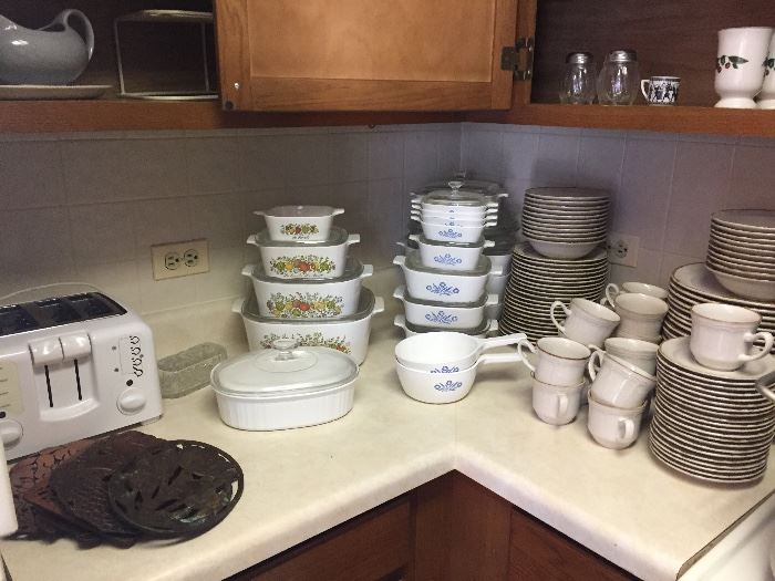 corning ware and lots of it