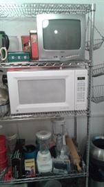 Microwave, TV, Shelving