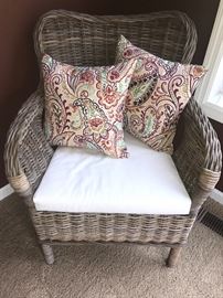 Set of three Decorative Wicker Chairs 