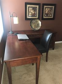 Corner Office Desk by Bassett with built in drawers.