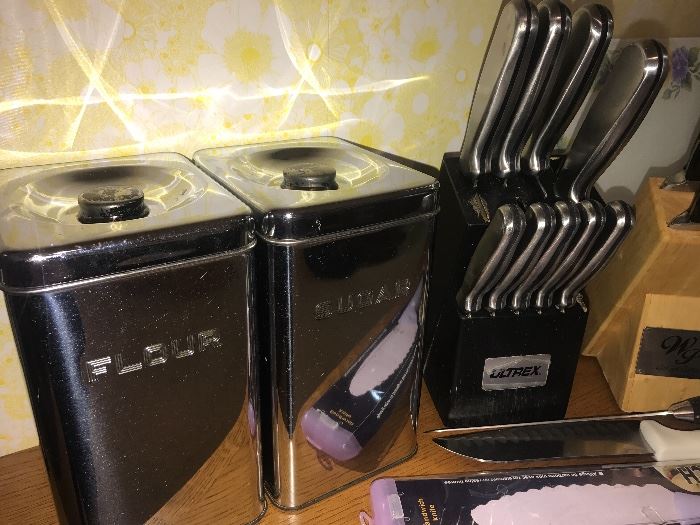 Vintage canisters and cutlery