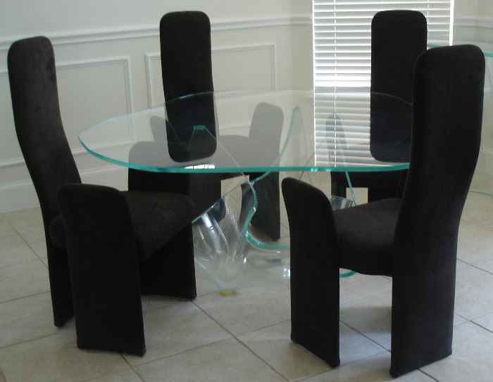 Cantoni Starphire Glass "Aurora" dining table