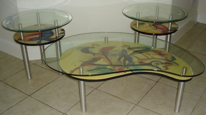 Eurway cocktail table & two (2) end tables