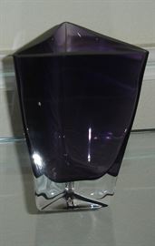 Purple art glass vase