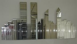 Mirrored cityscape skyline