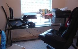 Glass & black desk