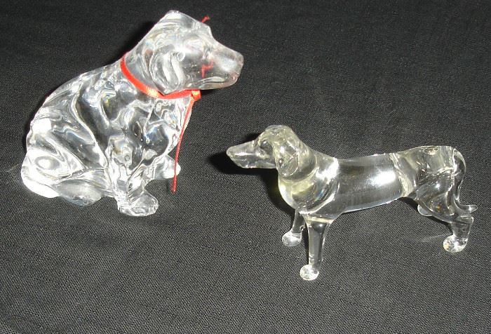 Waterford crystal dog, signed glass dog