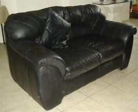 Leather love seat