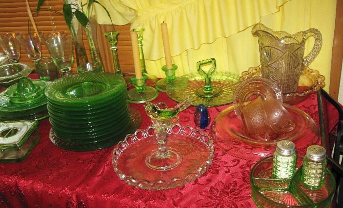 green depression glass 