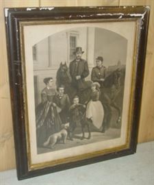 1860's Stone Lithograph General Grant and his Family