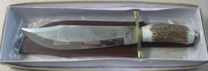 Whitetail Cutlery Bowie Knife w/Portraits On Blade