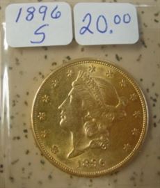 1896-S Gold $20.00 Coin