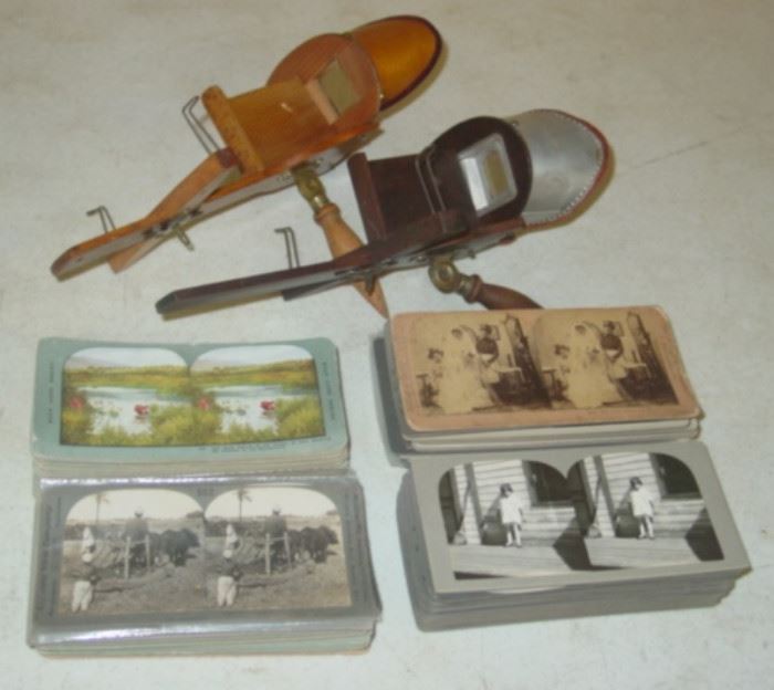 2 - Stereo Viewers & Approx. 175 Cards (Early 1900's)