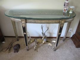 Glass top sofa table