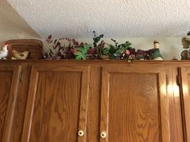 Decor on top of the cabinets in kitchen