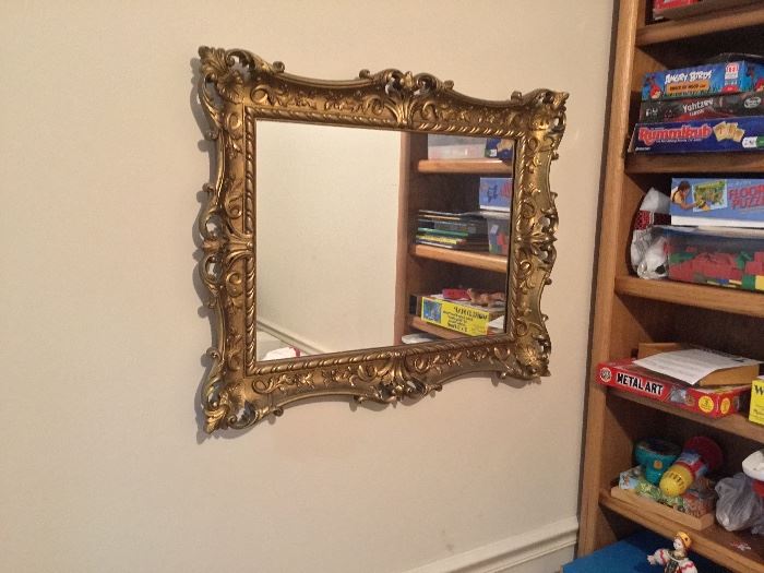 Gold trim mirror