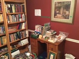 Desk, lots of phamphlets and teaching matetials