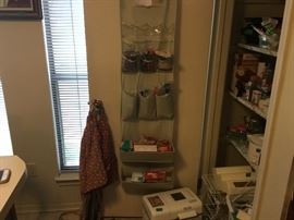 Kitchen: aprons, miscellaneous food stuffs, pantry