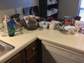 Kitchen counter with lots more stuff!