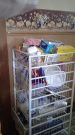 KITCHEN STORAGE CART. FULLY LOADED WITH KITCHEN NEEDS. ONE PRICE AND IT IS READY TO GO. 