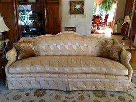 Elegant scalloping back sofa 