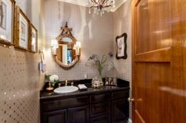 Bathroom accessories and art work 