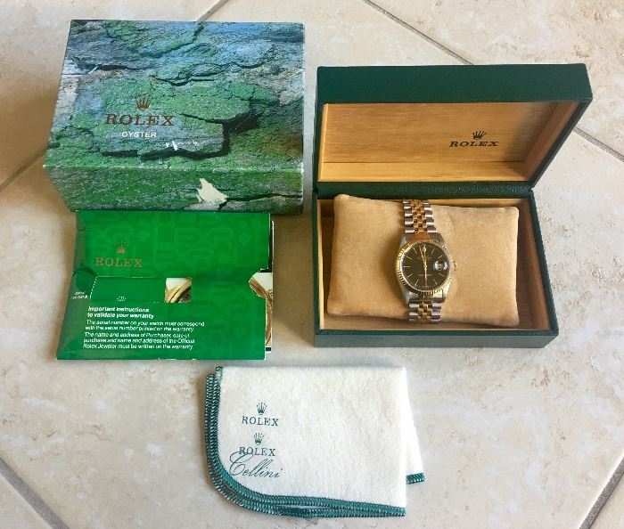 Rolex 18k and Stainless steel watch with box and papers 