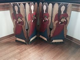 Hand painted Angel holiday fireplace screen 