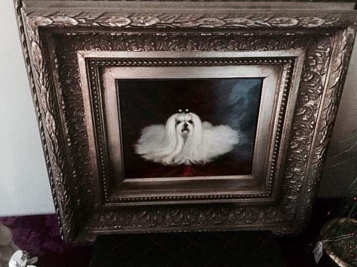 Original Maltese dog painting 