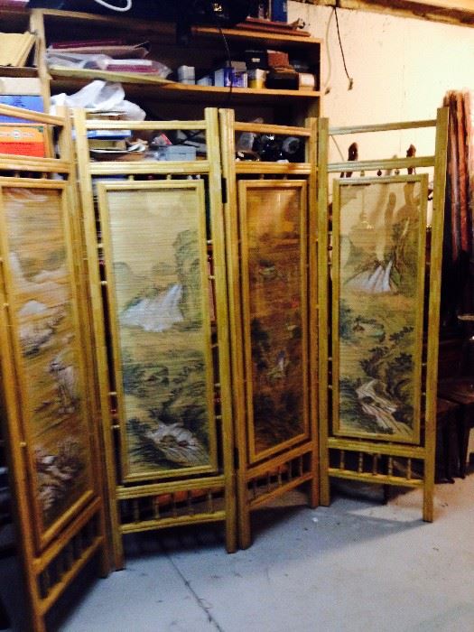 4 panels of Hand crafted Bamboo screen