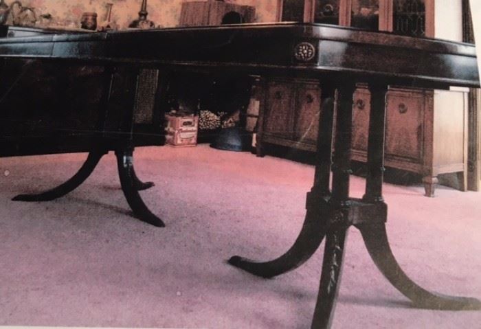 Vintage carved wood dining room table