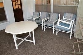 PVC Table and Chairs with Cushions