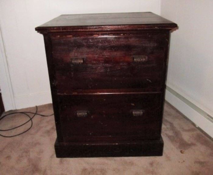 2 drawer wooden hat chest