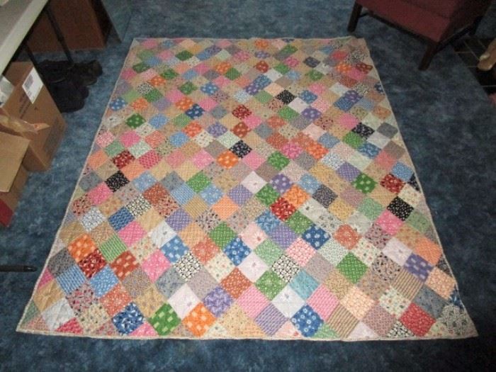 Antique hand sewn quilt (preserved in a trunk for many years)